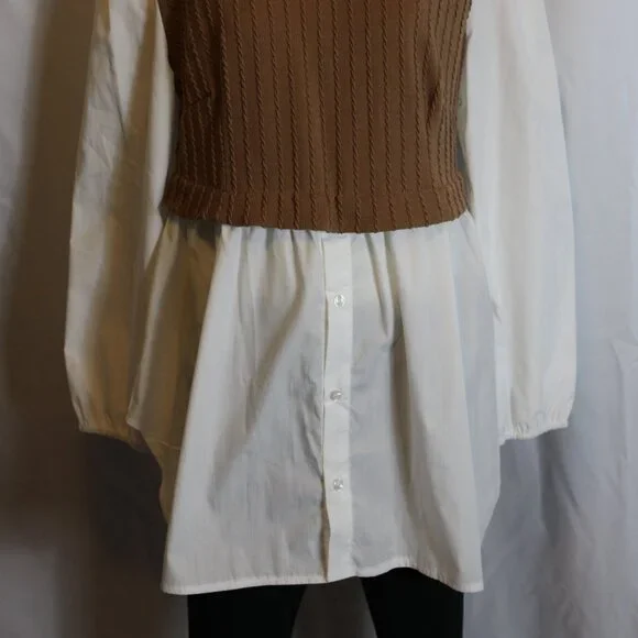 Papaya Brand Peter Pan Collar Blouse Women's Large - Picture 2 of 8